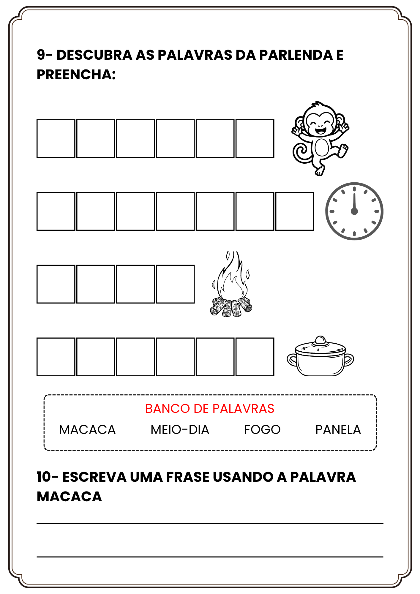 Parlenda Macaca Sofia - Atividades de Alfabetização para Imprimir (PDF) - Imagem 6